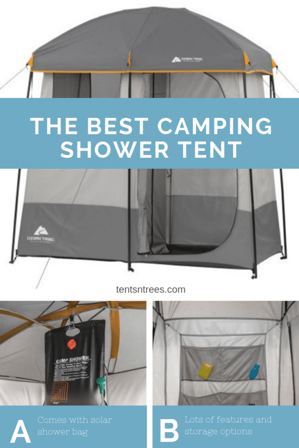 An awesome 2 room shower tent perfect for family camping trips. #TentsnTrees