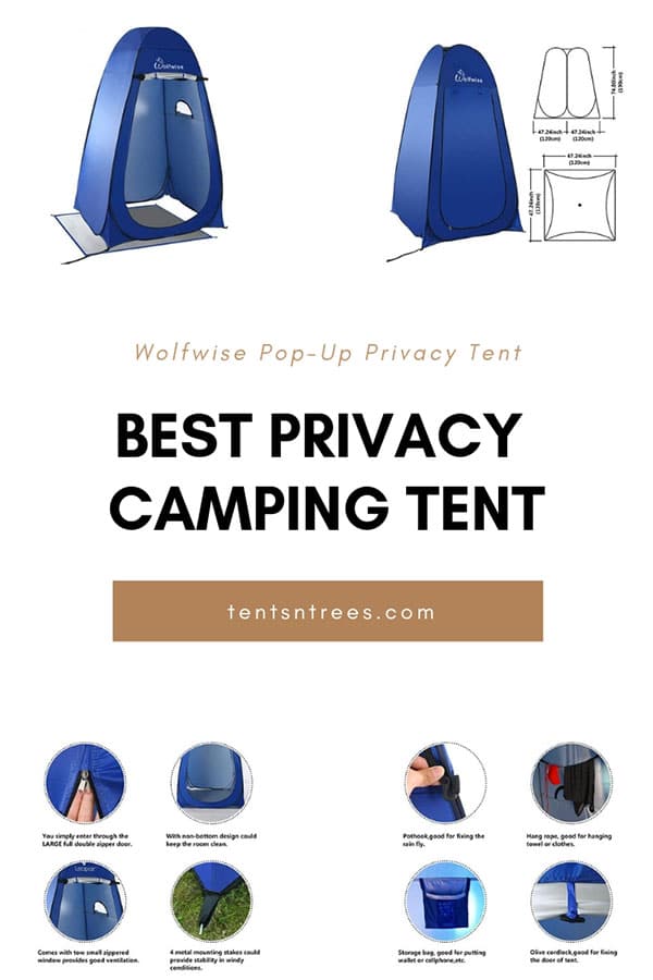 Wolfwise pop-up privacy tent. The best and easiest privacy tent for camping with your family.