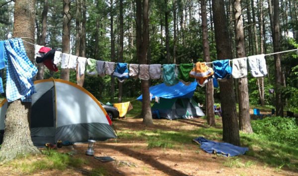 Clothesline for drying out your clothes while camping.