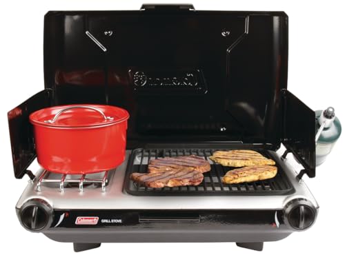 Coleman Gas Camping Grill/Stove | Tabletop Propane 2 in 1 Grill/Stove