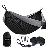 Kootek Camping Hammock, Camping Essentials, Lightweight Portable Double & Single Hammock with Tree Straps, Camping Gear for Outside Hiking Camping Beach Backpack Travel