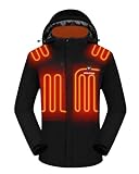 Venustas Men's Heated Jacket with Battery pack 7.4V, Windproof Electric Insulated Coat with Detachable Hood