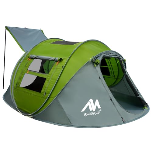 AYAMAYA Pop Up Tent 4 Person Tents for Camping with Skylight, Waterproof