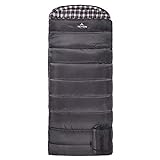 TETON Sports Fahrenheit XXL +20F Sleeping Bag; TETON Sleeping Bag Great for Cold Weather Camping; Lightweight Sleeping Bag; Hiking, Camping; Grey, Right Zip