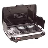 Coleman Tabletop 2-in-1 Camping Grill/Stove, 2-Burner Propane Grill & Stove for Outdoor Cooking with Adjustable Burners & Pressure Regulator, 20,000 BTUs of Power for Camping, Tailgating, Grilling