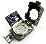 AOFAR AF-4074 Military Compass Lensatic Sighting-Multifunctional, Fluorescent, Waterproof and Shakeproof with Inclinometer and Carrying Bag for Camping, Hiking, Hunting