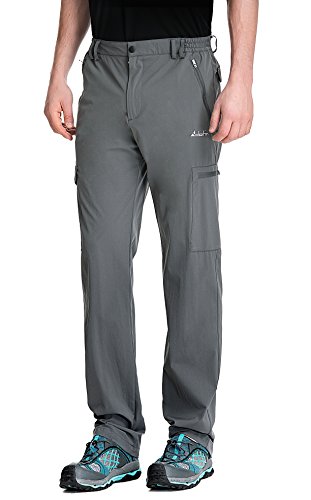 clothin Men's Elastic-Waist Travel Pant Stretchy Lightweight Cargo Pant Quick Dry Breathable