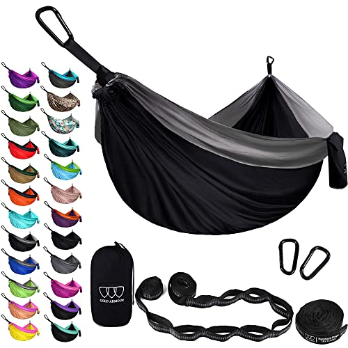 2 person xl nylon camping hammock with straps.