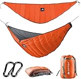 AYAMAYA Single & Double Hammock Underquilt Full Length Big Size Under Quilts for Hammocks, Camping Backpacking Essential, Winter Cold Weather Warm UQ Blanket Bottom Insulation