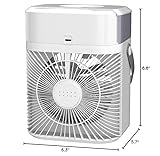 Portable Air Conditioner, Rechargeable Personal Evaporative USB Air Cooler Fan, Mini Air Conditioner with 3 Speeds 7 Colors, Humidifier Misting Unit for Bedroom, Dorm, Office, Travel, Camping