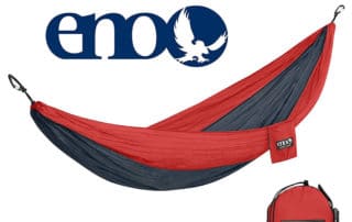 Eagles Nest Outfitters DoublNest hammock in red and charcoal
