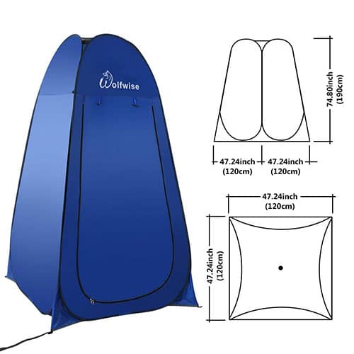 Wolfwise pop up privacy tent dimensions.