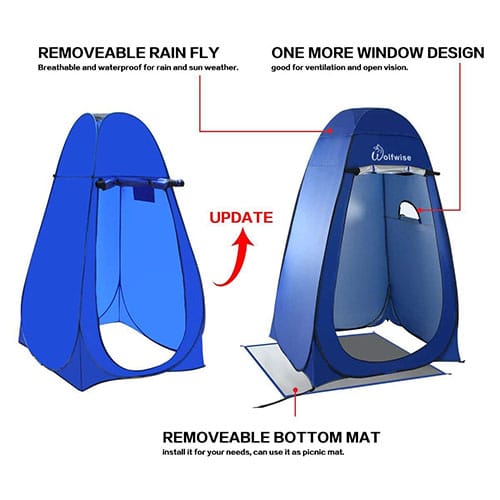Wolfwise pop up privacy tent update.
