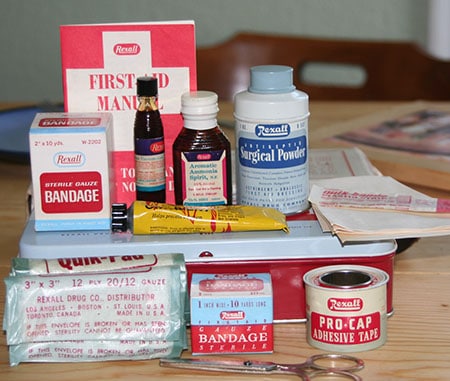 First aid materials for building your own first aid kit.