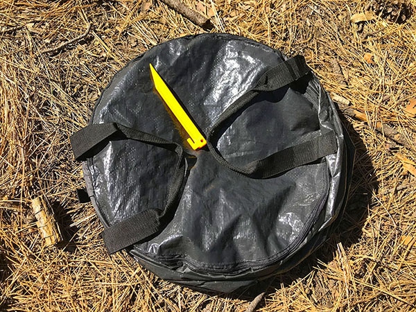 Camco Collapsible Trash Can with stake.