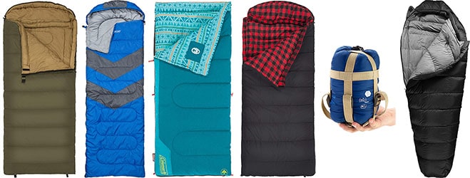 Tops Sleeping Bags that are great for family camping.