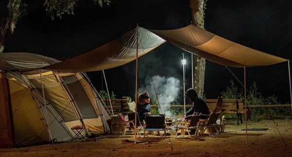 Camping at night