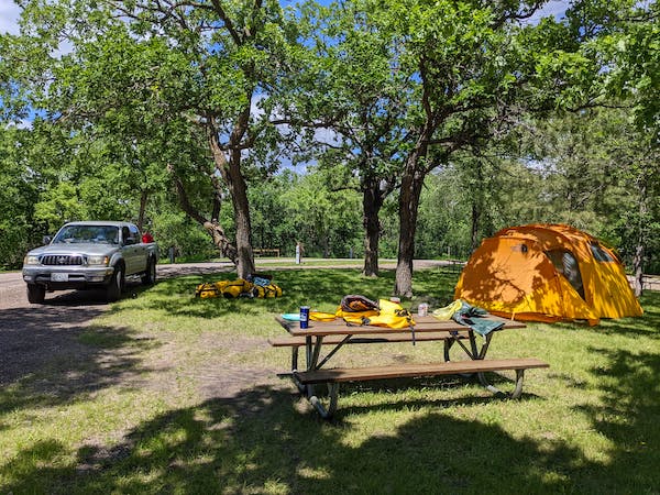 Icelandic State Park camping in North Dakota